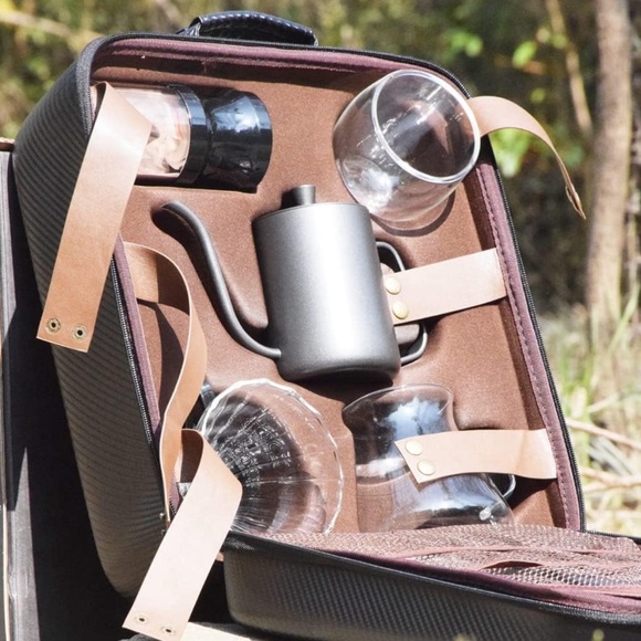 WEEILYAM 9-Piece Travel Coffee Gift Set with Goose Neck Kettle Digital Scale NEW - Picture 3 of 7